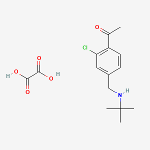 molecular formula C15H20ClNO5 B13106728 1-(4-((tert-Butylamino)methyl)-2-chlorophenyl)ethanone oxalate 