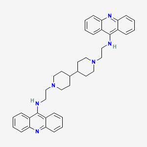 molecular formula C40H44N6 B13106744 N,N'-Di-9-acridinyl-(4,4'-bipiperidine)-1,1'-diethanamine CAS No. 119643-88-8