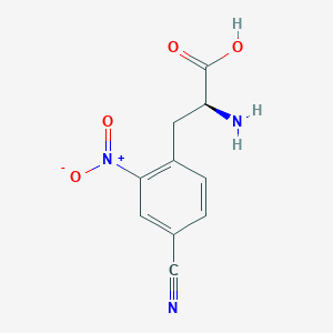 molecular formula C10H9N3O4 B13106750 (2S)-2-Amino-3-(4-cyano-2-nitrophenyl)propanoic acid 