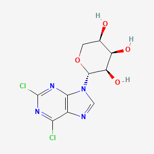 molecular formula C10H10Cl2N4O4 B13106766 (2R,3R,4R,5R)-2-(2,6-Dichloro-9H-purin-9-yl)tetrahydro-2H-pyran-3,4,5-triol 