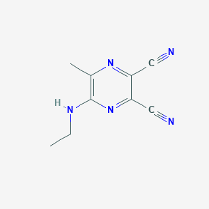 molecular formula C9H9N5 B13106772 5-(Ethylamino)-6-methylpyrazine-2,3-dicarbonitrile CAS No. 72112-35-7