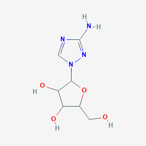 molecular formula C7H12N4O4 B13106794 2-(3-Amino-1H-1,2,4-triazol-1-yl)-5-(hydroxymethyl)tetrahydrofuran-3,4-diol CAS No. 24806-96-0