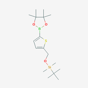 tert-Butyldimethyl((5-(4,4,5,5-tetramethyl-1,3,2-dioxaborolan-2-yl)thiophen-2-yl)methoxy)silane