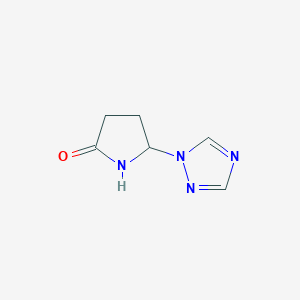 molecular formula C6H8N4O B13106859 5-[1,2,4]Triazol-1-yl-pyrrolidin-2-one 