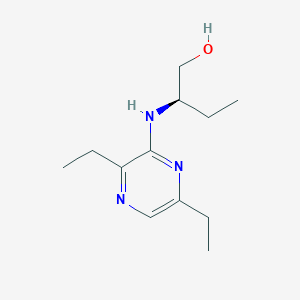 molecular formula C12H21N3O B13106898 (R)-2-((3,6-Diethylpyrazin-2-yl)amino)butan-1-ol 