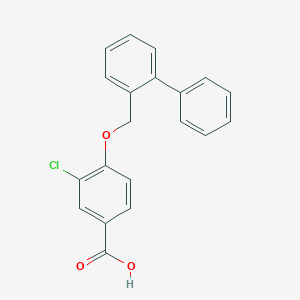 molecular formula C20H15ClO3 B1310694 苯甲酸，4-([1,1'-联苯]-2-基甲氧基)-3-氯- CAS No. 833484-99-4