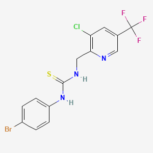 molecular formula C14H10BrClF3N3S B13106948 1-(4-Bromophenyl)-3-((3-chloro-5-(trifluoromethyl)pyridin-2-yl)methyl)thiourea 