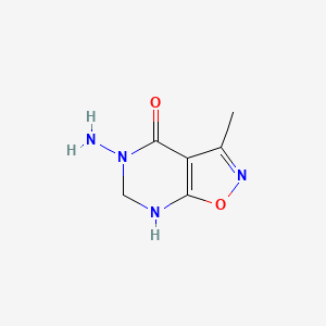 molecular formula C6H8N4O2 B13106969 5-Amino-3-methyl-6,7-dihydroisoxazolo[5,4-d]pyrimidin-4(5H)-one 