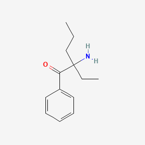 molecular formula C13H19NO B13107015 2-Amino-2-ethyl-1-phenylpentan-1-one 