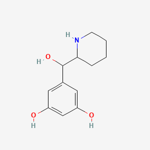 molecular formula C12H17NO3 B13107036 5-(Hydroxy(piperidin-2-yl)methyl)benzene-1,3-diol 