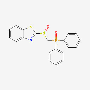 molecular formula C20H16NO2PS2 B13107074 ((Benzo[d]thiazol-2-ylsulfinyl)methyl)diphenylphosphine oxide 