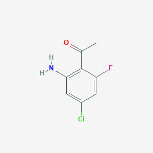 molecular formula C8H7ClFNO B13107103 1-(2-Amino-4-chloro-6-fluorophenyl)ethan-1-one CAS No. 2090481-19-7