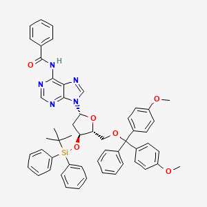 molecular formula C54H53N5O6Si B13107108 N-Benzoyl-5'-O-[bis(4-methoxyphenyl)phenylmethyl]-2'-deoxy-3'-O-[(1,1-dimethylethyl)diphenylsilyl]Adenosine 