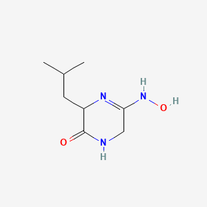 molecular formula C8H15N3O2 B13107162 5-(Hydroxyamino)-3-isobutyl-1,6-dihydropyrazin-2(3H)-one CAS No. 20855-69-0