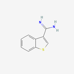 molecular formula C9H8N2S B13107168 Benzo[b]thiophene-3-carboximidamide 