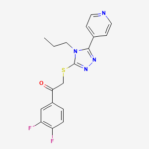 1-(3,4-Difluorophenyl)-2-((4-propyl-5-(pyridin-4-yl)-4H-1,2,4-triazol-3-yl)thio)ethan-1-one