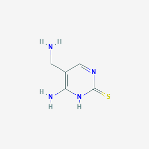 molecular formula C5H8N4S B13107176 4-Amino-5-(aminomethyl)pyrimidine-2-thiol 