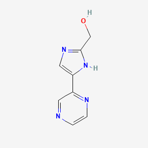 molecular formula C8H8N4O B13107187 (4-(Pyrazin-2-yl)-1H-imidazol-2-yl)methanol 