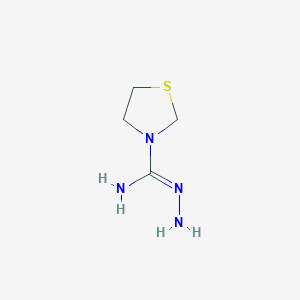 molecular formula C4H10N4S B13107193 Thiazolidine-3-carboximidhydrazide 