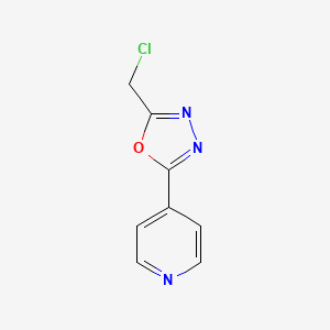 molecular formula C8H6ClN3O B13107204 4-[5-(Chloromethyl)-1,3,4-oxadiazol-2-yl]pyridine 