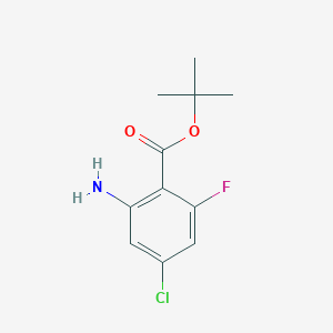 molecular formula C11H13ClFNO2 B13107208 tert-Butyl 2-amino-4-chloro-6-fluorobenzoate 