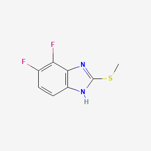 molecular formula C8H6F2N2S B13107236 6,7-Difluoro-2-(methylthio)-1H-benzo[d]imidazole 