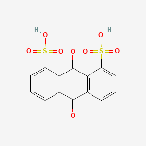 molecular formula C14H8O8S2 B13107270 1,8-Anthracenedisulfonic acid, 9,10-dihydro-9,10-dioxo- CAS No. 82-48-4