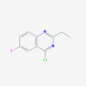 molecular formula C10H8ClIN2 B13107293 4-Chloro-2-ethyl-6-iodoquinazoline 