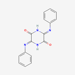 molecular formula C16H12N4O2 B13107307 3,6-Bis(phenylamino)pyrazine-2,5-dione CAS No. 7670-72-6