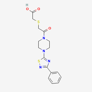 2-((2-Oxo-2-(4-(3-phenyl-1,2,4-thiadiazol-5-yl)piperazin-1-yl)ethyl)thio)acetic acid