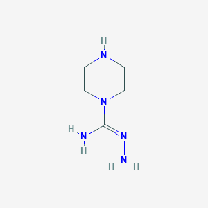 molecular formula C5H13N5 B13107370 Piperazine-1-carboximidhydrazide 