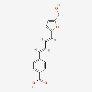 molecular formula C16H14O4 B13107389 4-((1E,3E)-4-(5-(Hydroxymethyl)furan-2-yl)buta-1,3-dien-1-yl)benzoic acid 