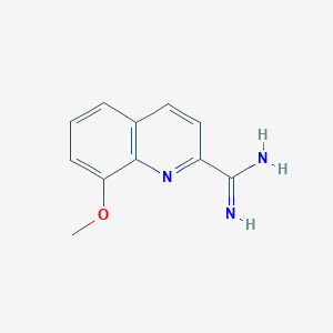 molecular formula C11H11N3O B13107391 8-Methoxyquinoline-2-carboximidamide 