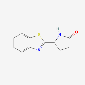 molecular formula C11H10N2OS B13107407 5-(Benzo[d]thiazol-2-yl)pyrrolidin-2-one 