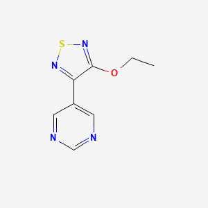 molecular formula C8H8N4OS B13107427 3-Ethoxy-4-(pyrimidin-5-yl)-1,2,5-thiadiazole 