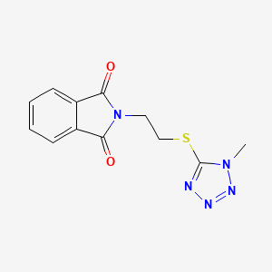 molecular formula C12H11N5O2S B13107436 2-(2-((1-Methyl-1H-tetrazol-5-yl)thio)ethyl)isoindoline-1,3-dione 