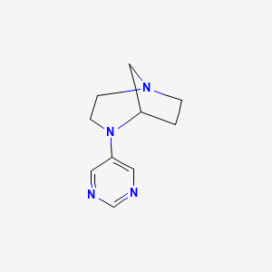 molecular formula C10H14N4 B13107460 4-Pyrimidin-5-yl-1,4-diazabicyclo[3.2.1]octane CAS No. 675589-91-0