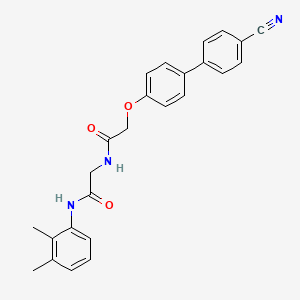 molecular formula C25H23N3O3 B13107462 2-((4'-Cyano-[1,1'-biphenyl]-4-yl)oxy)-N-(2-((2,3-dimethylphenyl)amino)-2-oxoethyl)acetamide 