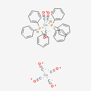 molecular formula C43H32Co2O7P2+2 B13107486 carbon monoxide;cobalt;triphenylphosphanium 