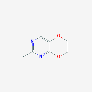 molecular formula C7H8N2O2 B13107499 2-Methyl-6,7-dihydro-[1,4]dioxino[2,3-d]pyrimidine 