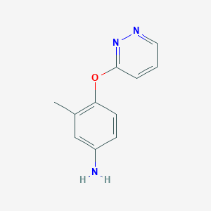 molecular formula C11H11N3O B13107507 3-Methyl-4-(pyridazin-3-yloxy)aniline CAS No. 871020-44-9