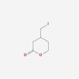 molecular formula C6H9IO2 B13107558 2H-Pyran-2-one, tetrahydro-4-(iodomethyl)- CAS No. 129352-62-1