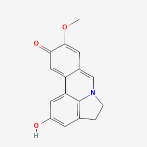 molecular formula C16H13NO3 B13107564 10-Hydroxy-9-methoxy-4,5-dihydropyrrolo[3,2,1-de]phenanthridin-6-ium-2-olate 