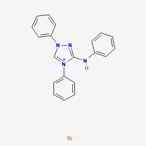 molecular formula C20H17BrN4 B13107574 1,4-Diphenyl-3-(phenylamino)-4H-1,2,4-triazol-1-iumbromide CAS No. 55915-30-5