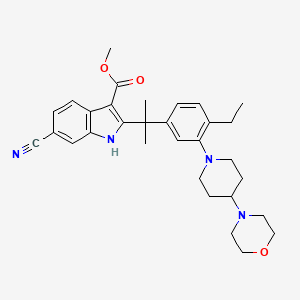 methyl 6-cyano-2-[2-[4-ethyl-3-(4-morpholin-4-ylpiperidin-1-yl)phenyl]propan-2-yl]-1H-indole-3-carboxylate