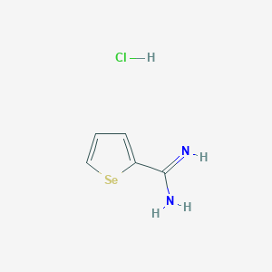 molecular formula C5H7ClN2Se B13107613 Selenophene-2-carboximidamidehydrochloride 