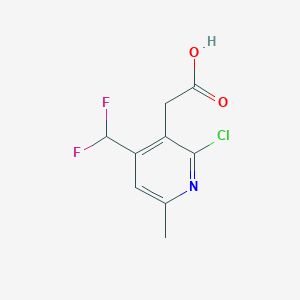 molecular formula C9H8ClF2NO2 B13107650 2-(2-Chloro-4-(difluoromethyl)-6-methylpyridin-3-yl)acetic acid 