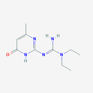 molecular formula C10H17N5O B13107664 1,1-Diethyl-3-(4-methyl-6-oxo-1,6-dihydropyrimidin-2-yl)guanidine 