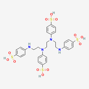 molecular formula C30H34N4O12S4 B13107720 4-[2-[4-sulfo-N-[2-[4-sulfo-N-[2-(4-sulfoanilino)ethyl]anilino]ethyl]anilino]ethylamino]benzenesulfonic acid 