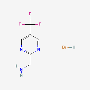 molecular formula C6H7BrF3N3 B13107728 (5-(Trifluoromethyl)pyrimidin-2-yl)methanamine hydrobromide 